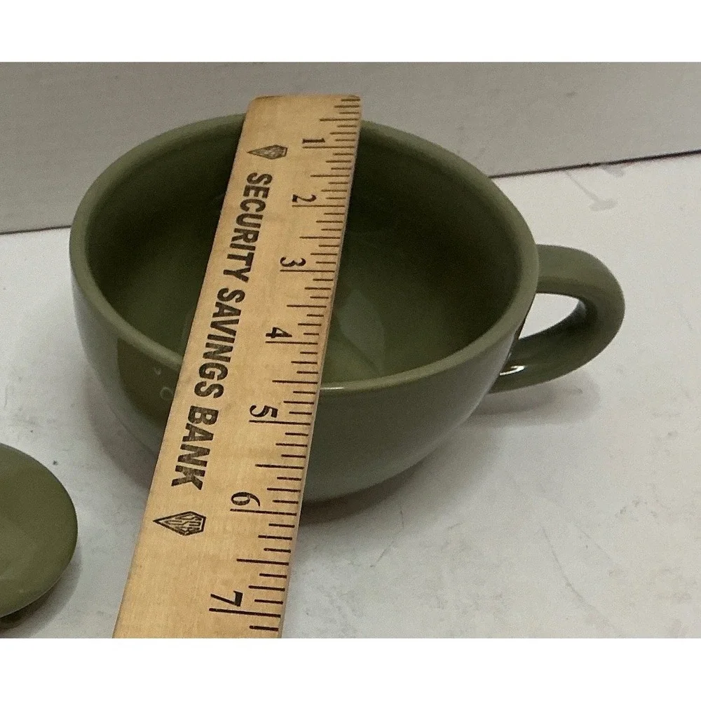 Pier 1 Tea for One Set Sage Green Ceramic Stackable Teapot and Cup Small Minimal